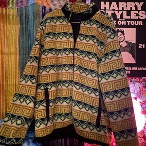 American Eagle Men XL/XXL Fleece Jacket Full Zip Aztec Tribal Print